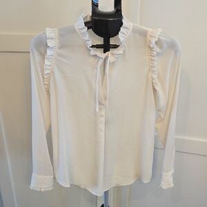 Ann Taylor Loft XXS Petites Cream Blouse